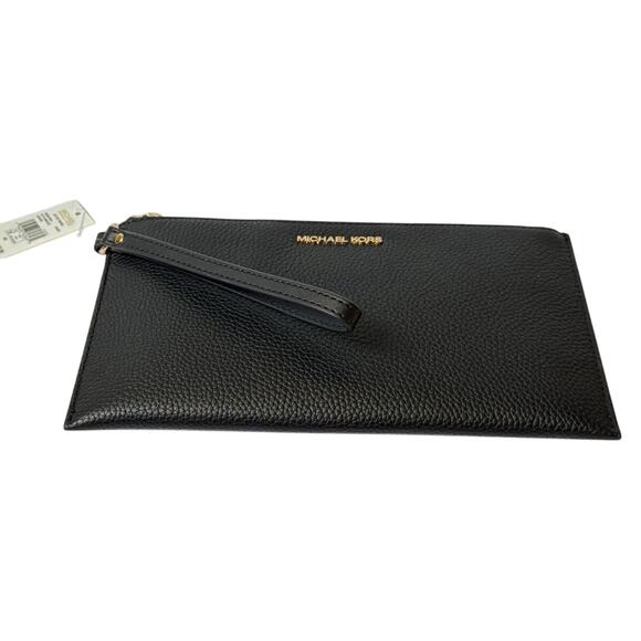 MICHAEL KORS Jet Set Large Leather Clutch Wristlet in Black New w/ Tag MSRP $258 - Picture 6 of 12